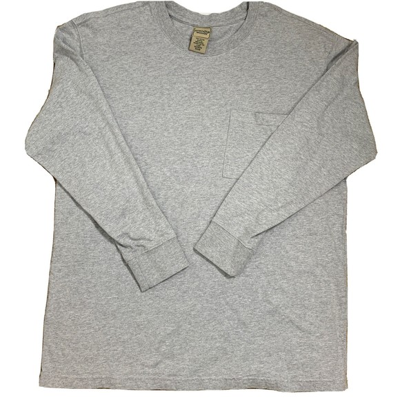 Men’s L Top Long Sleeve Pullover Gray Crewneck Casual Henley Scandia Woods EUC - Picture 7 of 11